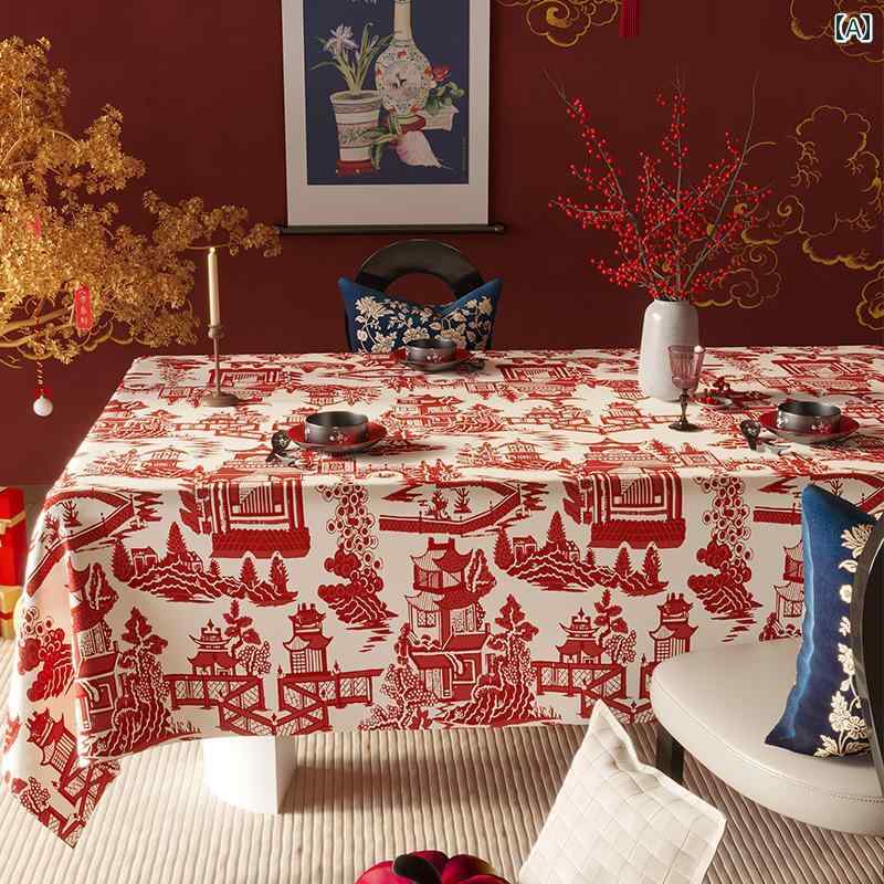 楽天市場】テーブルクロス 布 赤 中国柄 花柄 金模様 長方形 正方形