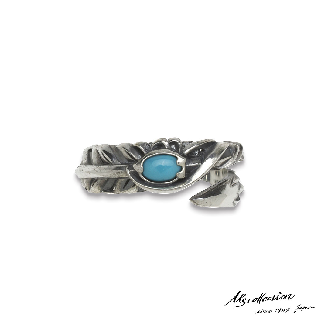 楽天市場】エムズコレクション ターコイズ フェザー リング S シルバー