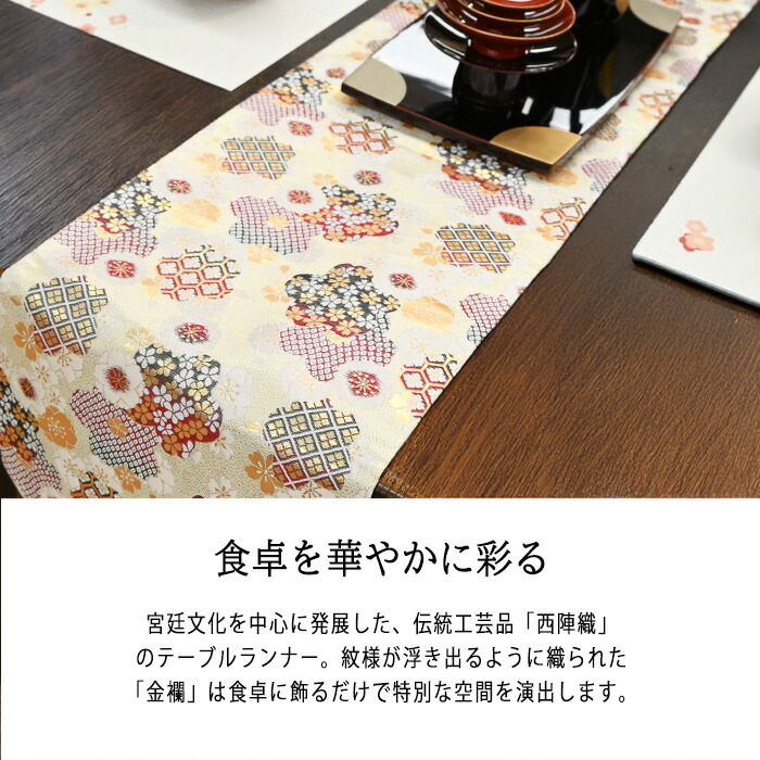 楽天市場】テーブルランナー お正月 西陣織 かのこ桜 （タッセル付