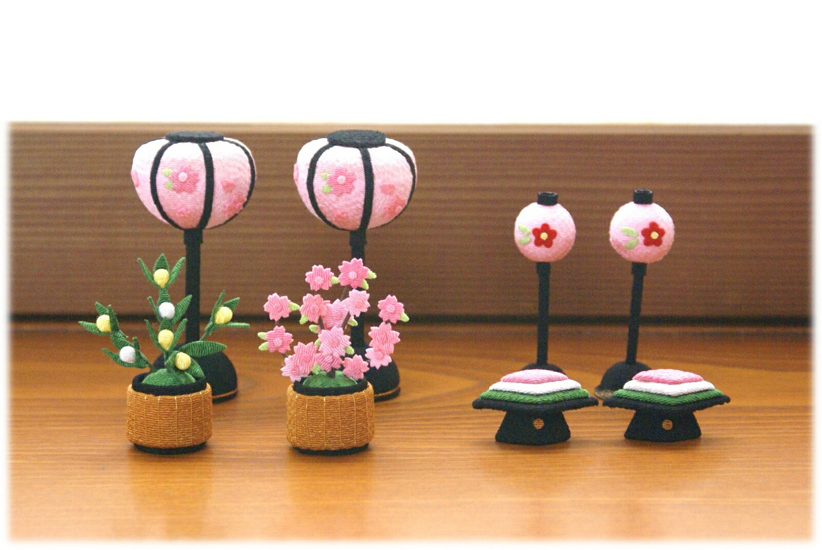 楽天市場】【 ひな祭り 飾り 置物 】ちりめん 桜橘 一対 単品 [ さくら