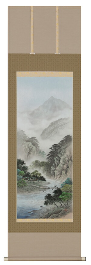 楽天市場】掛け軸 掛軸（かけじく）彩色山水（森 邦堂）全国送料無料