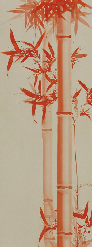 楽天市場】掛け軸 掛軸（かけじく）朱竹（山口 竹甫）全国送料無料無料