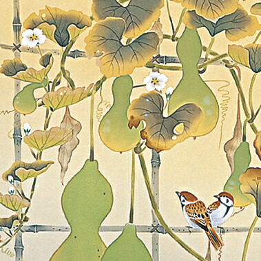 楽天市場】掛け軸 掛軸（かけじく） 六瓢福雀（中村 遠州）日本画 開運