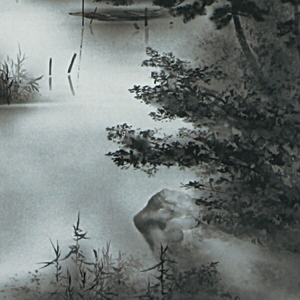 楽天市場】掛け軸 掛軸（かけじく）水墨山水（中沢 勝）＜太巻桐箱収納