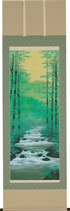 楽天市場】掛け軸 掛軸（かけじく）緑韻渓聲 （島田 智博）＜太巻桐箱