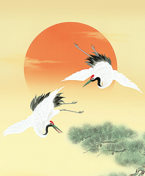 楽天市場】掛け軸 掛軸（かけじく）鶴亀高砂吉兆図（西尾 香悦）全国