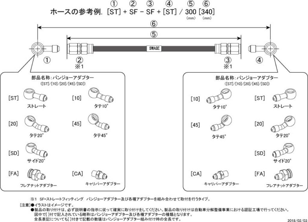 楽天市場】SWAGE-LINE スウェッジライン フロント ブレーキホース