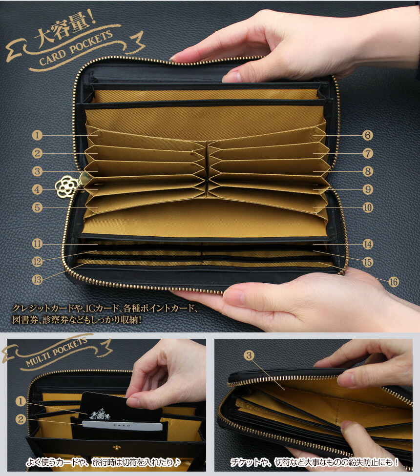 楽天市場】長財布 レディース やりくり 財布 仕分け ガバッ と 開く