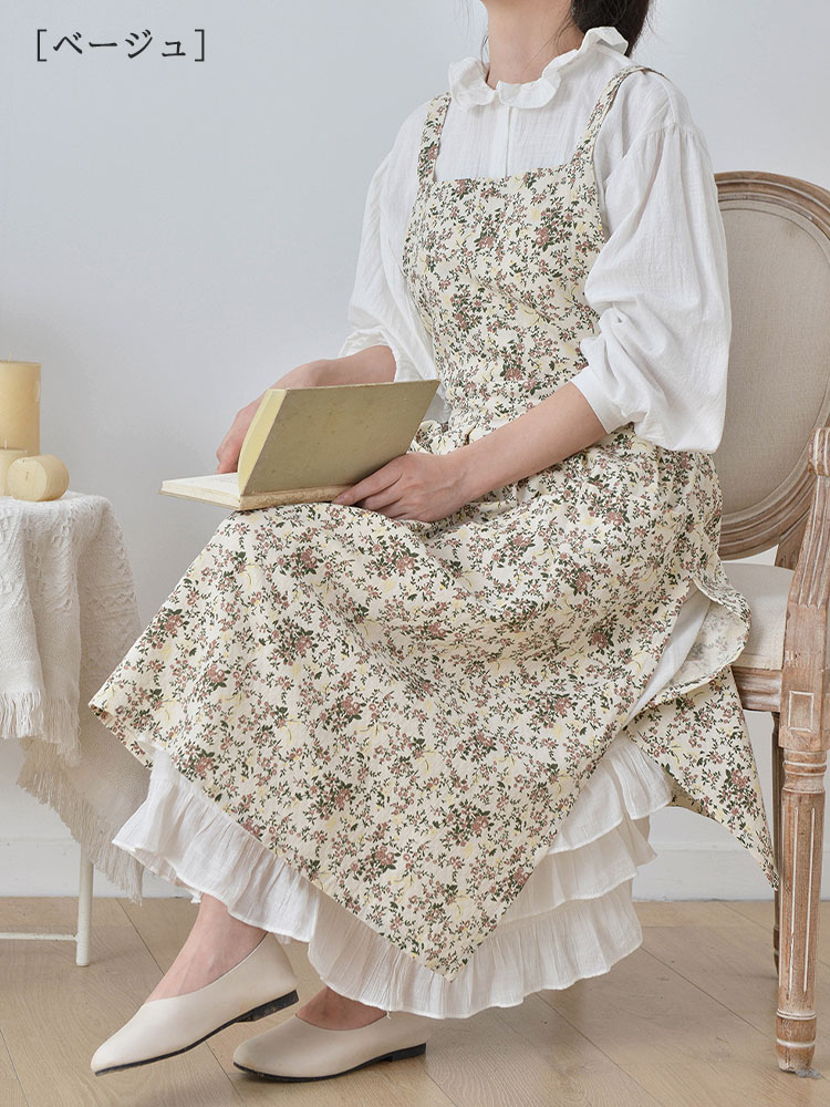 楽天市場】エプロン 大人可愛い 花柄 粘土 食事 料理教室 エプロン