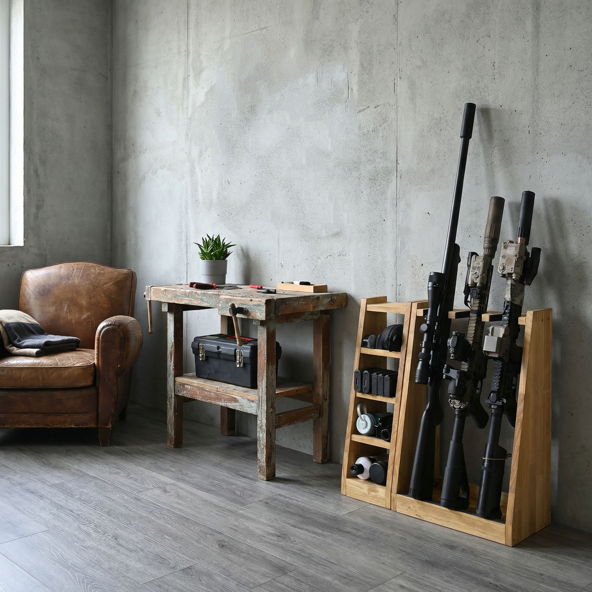 楽天市場】月間優良ショップ連続受賞 WOODWORKS ガンラック 3丁掛 +