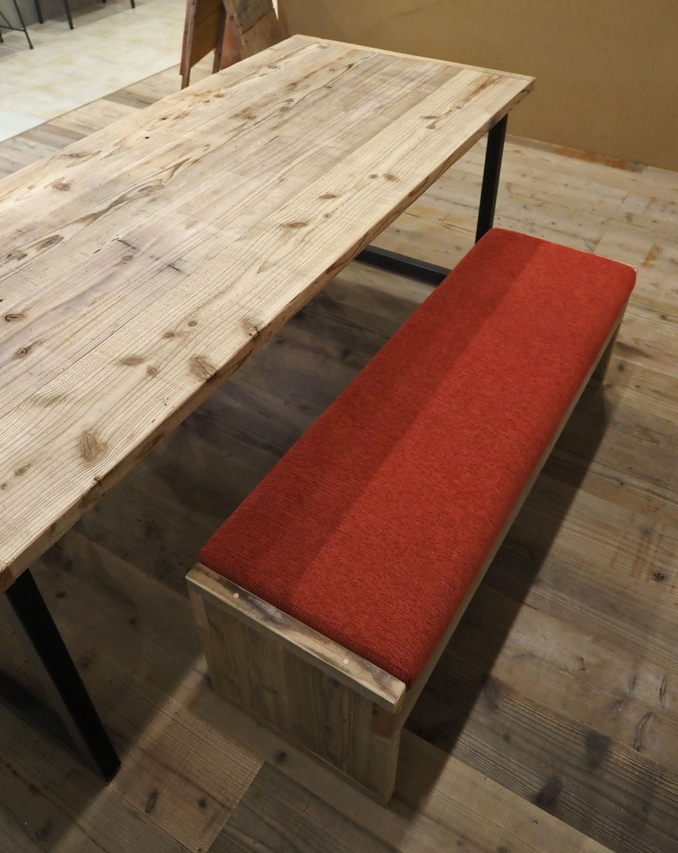 楽天市場】OLD ASHIBA（足場板古材）クッション付きベンチ 幅90cm