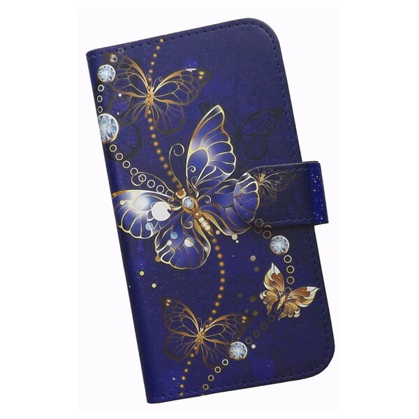 楽天市場】スマホケース 手帳型 全機種対応 プリントケース 蝶 宝石