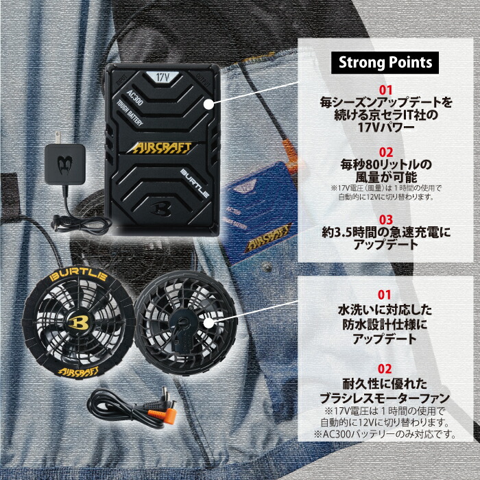 楽天市場】バートル BURTLE 作業服 作業着 AC300 と AC310 新型17V