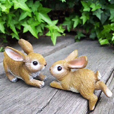楽天市場】うさぎの置物 ちびっこうさぎの2点セット N15537