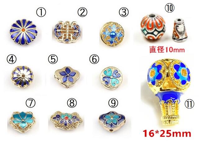 楽天市場】七宝焼き花柄立体ビーズ 中国伝統景泰藍 ペンダント