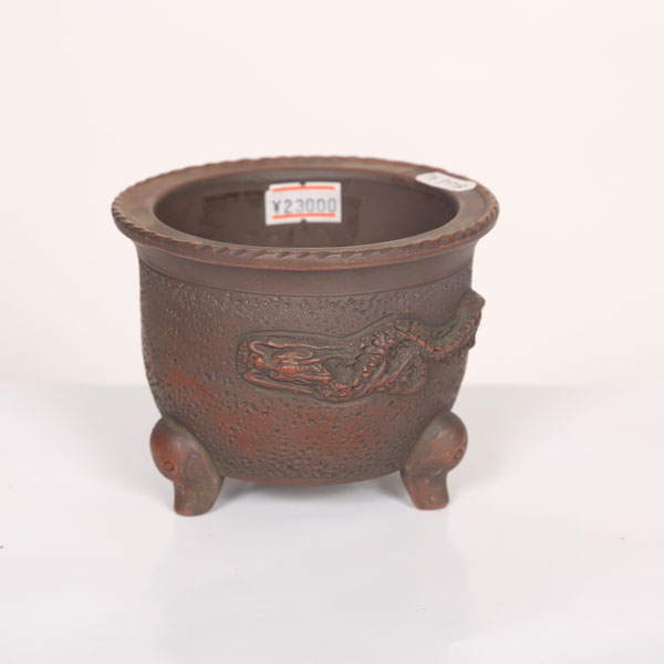 楽天市場】盆栽小鉢：美芸（常滑）丸風ラン鉢竜付き 10.3cm*資材