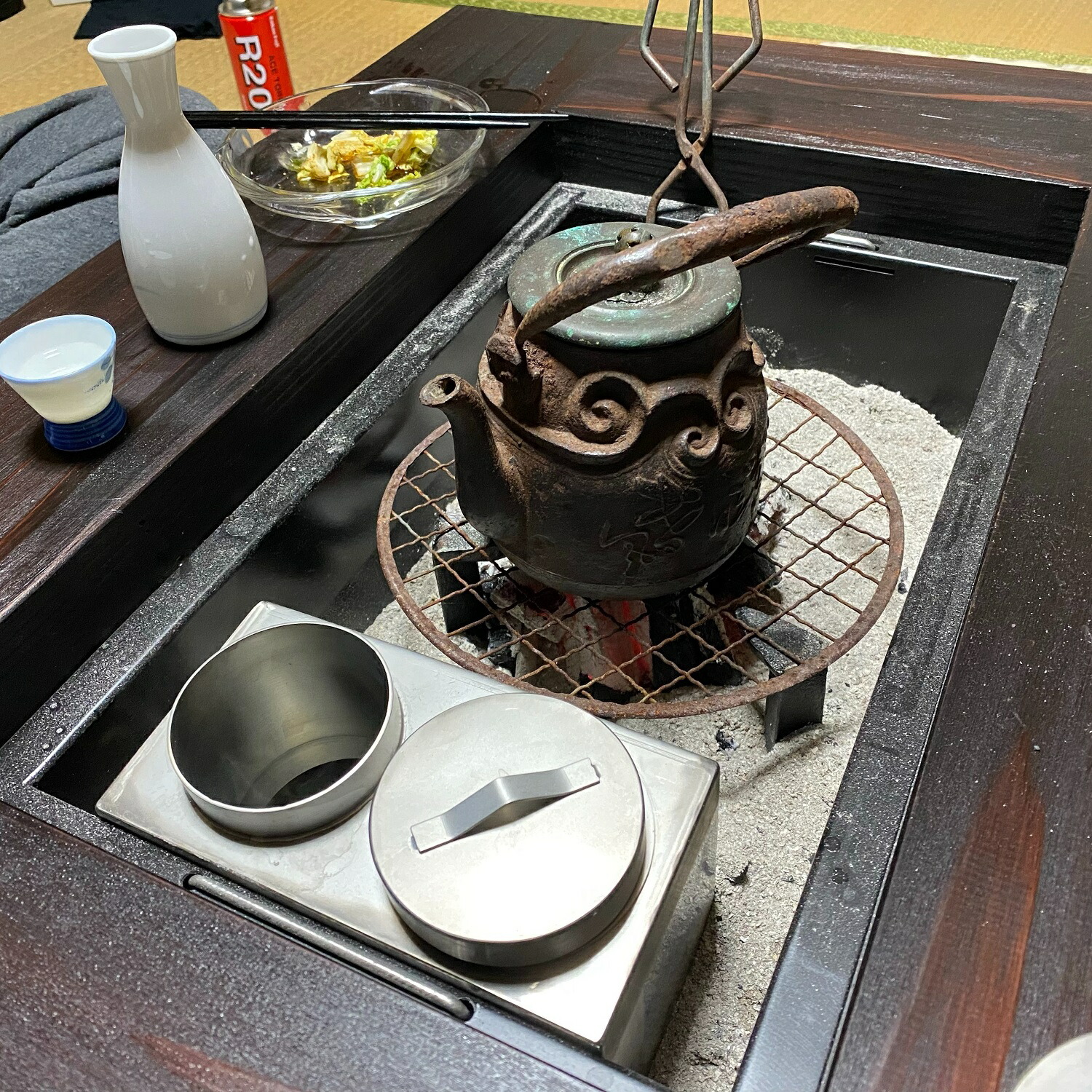 楽天市場】【灰 五徳セット】ちび囲炉裏 3点セット 800X600X280mm 蓋付