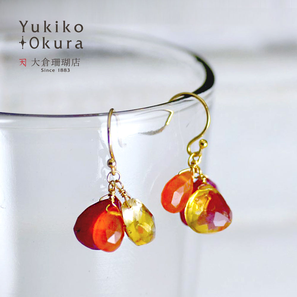 楽天市場】ルビー シトリン カーネリアン イヤリング ピアス レッド