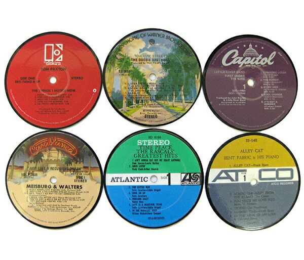 楽天市場】アナログレコード製 レコードレーベル コースター 2枚組