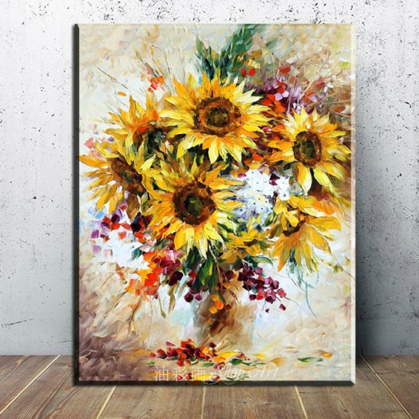 楽天市場】【絵画】【油絵】ひまわり【手書き】【壁掛け】【絵