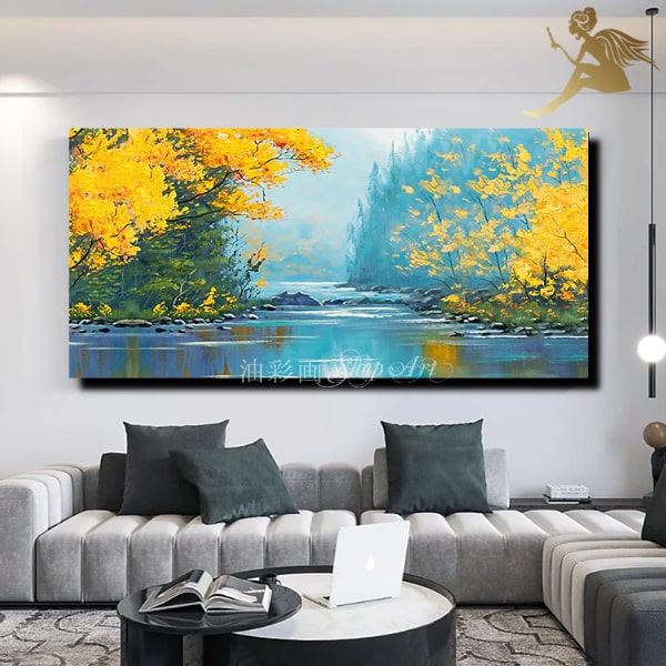 楽天市場】絵画 油絵 壁掛け風景画 絵 手書きの油彩画お手軽インテリア