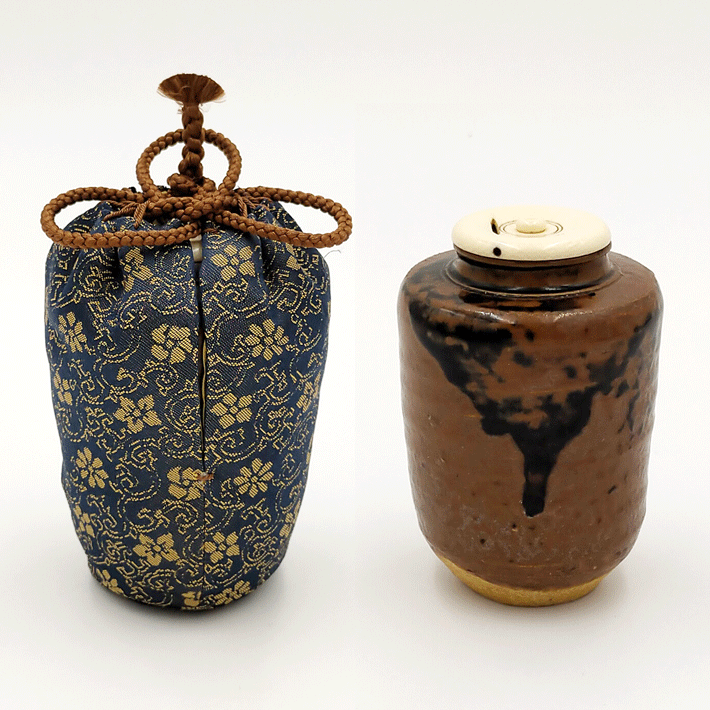 楽天市場】加藤錦雄造 瀬戸茶入 仕覆 正法寺緞子 共箱 古瀬戸写 肩衝