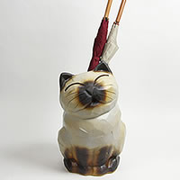 楽天市場】【ポイント10倍】信楽焼 猫傘立て(花瓶、花器) 可愛いネコが