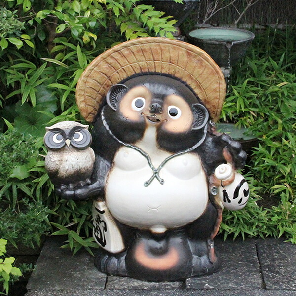 楽天市場】【ポイント10倍】信楽焼 30号ふくろう持ち狸 信楽焼たぬき