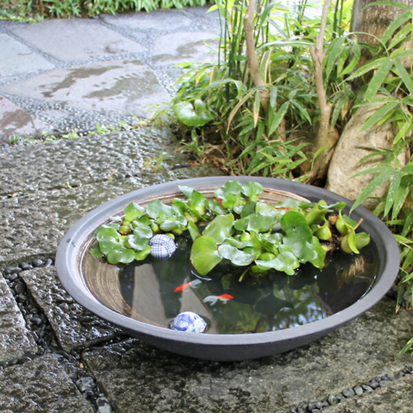 昭和レトロ 大鉢 メダカ鉢 睡蓮鉢 金魚鉢 口径35㎝ 昭和レトロ火鉢