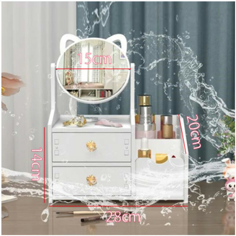 楽天市場】ドレッサー 簡単組み立て 鏡台 鏡 猫耳 ミラー 化粧台