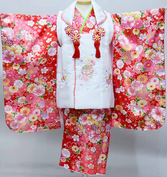 楽天市場】七五三 三歳 女児 被布着物フルセット 被布に刺繍入り 伊達