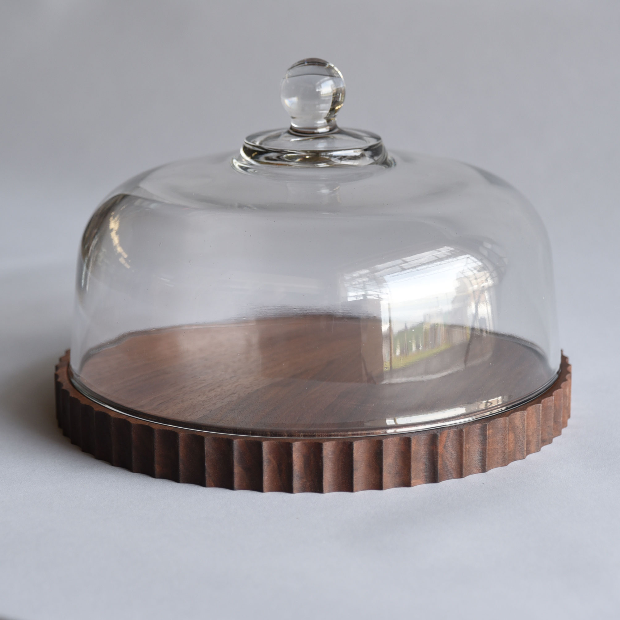 楽天市場】ホールケーキも入るガラスドーム＆木のトレーXXL : YARN