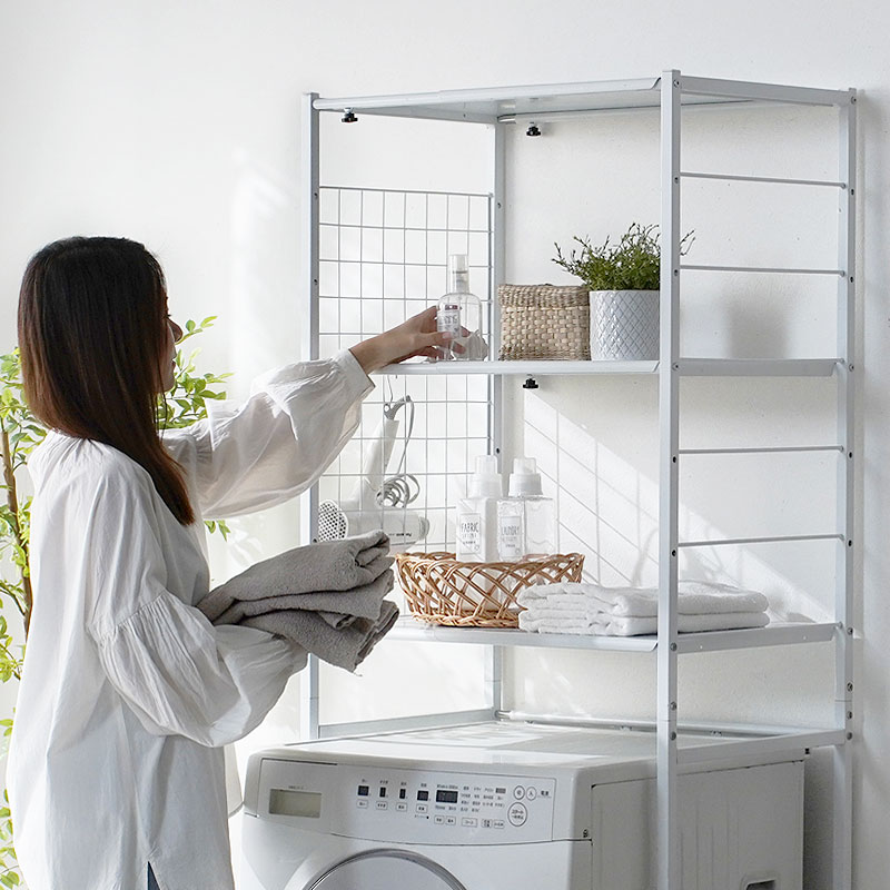 楽天市場】ランドリーラック 洗濯機ラック 伸縮 洗濯機 洗濯機上収納