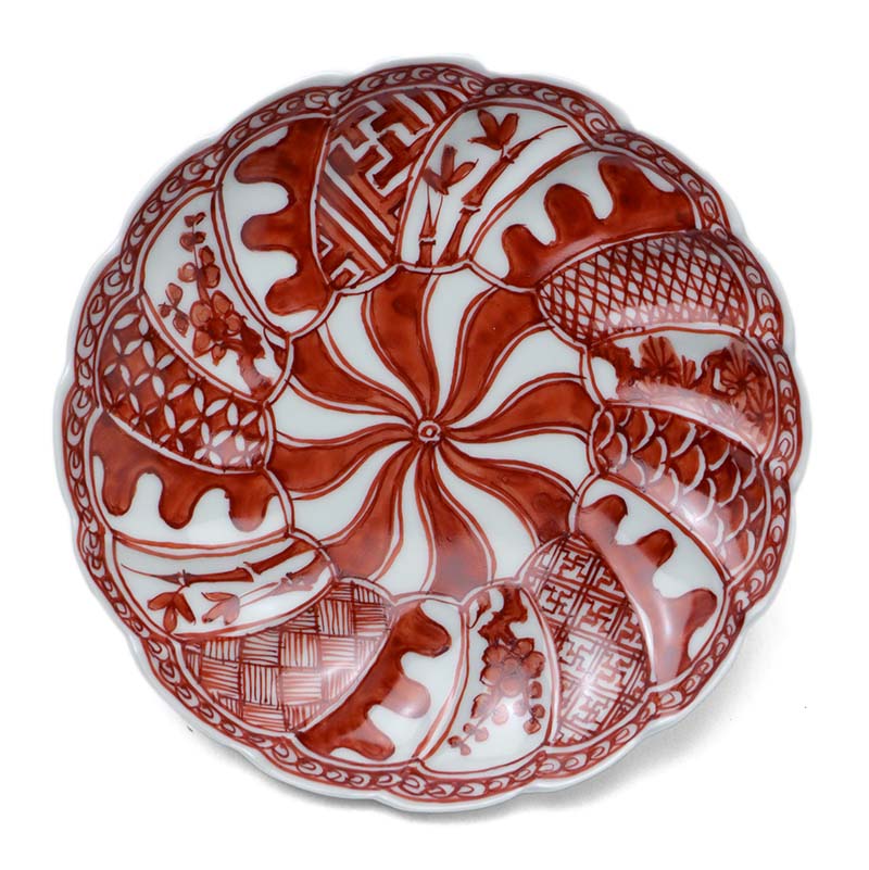 楽天市場】赤絵ねじり菊文5寸皿・土山敬司《小皿・15.7cm》 : 和食器の