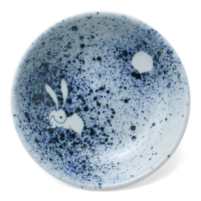 楽天市場】染付吹墨月に兎3.8寸皿・阪東晃司《小皿・12.0cm》 : 和食器