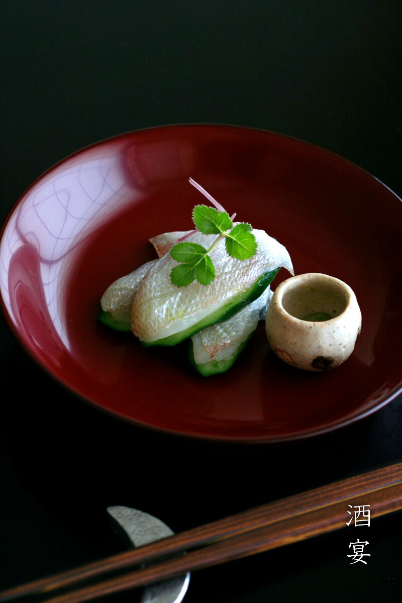 楽天市場】漆器・輪島塗：椿皿No.2・奥田志郎《銘々皿・15.0cm》 : 和