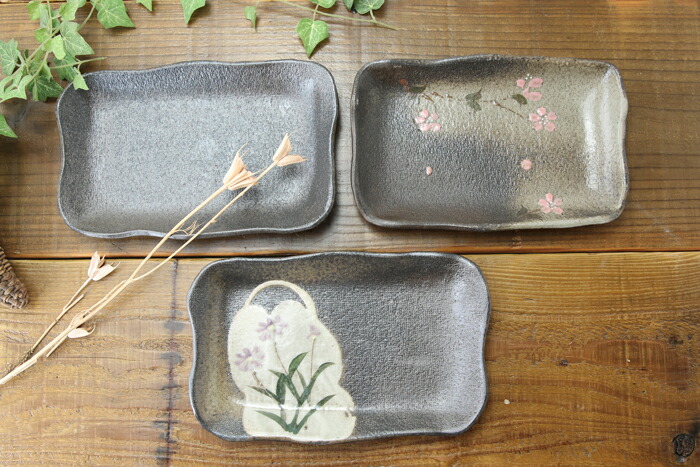 楽天市場】【益子焼】たたら作り 角皿 やきとり皿 串皿 魚皿 【串皿