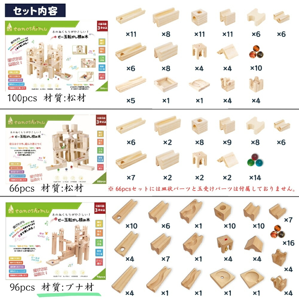 楽天市場】tanoshimu 知育玩具 積み木 おもちゃ ビー玉転がし 木製