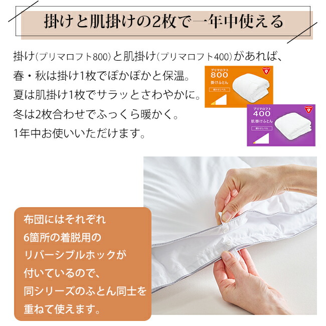 楽天市場】【クーポン☆23日迄】プリマロフト シングル 掛け布団 合