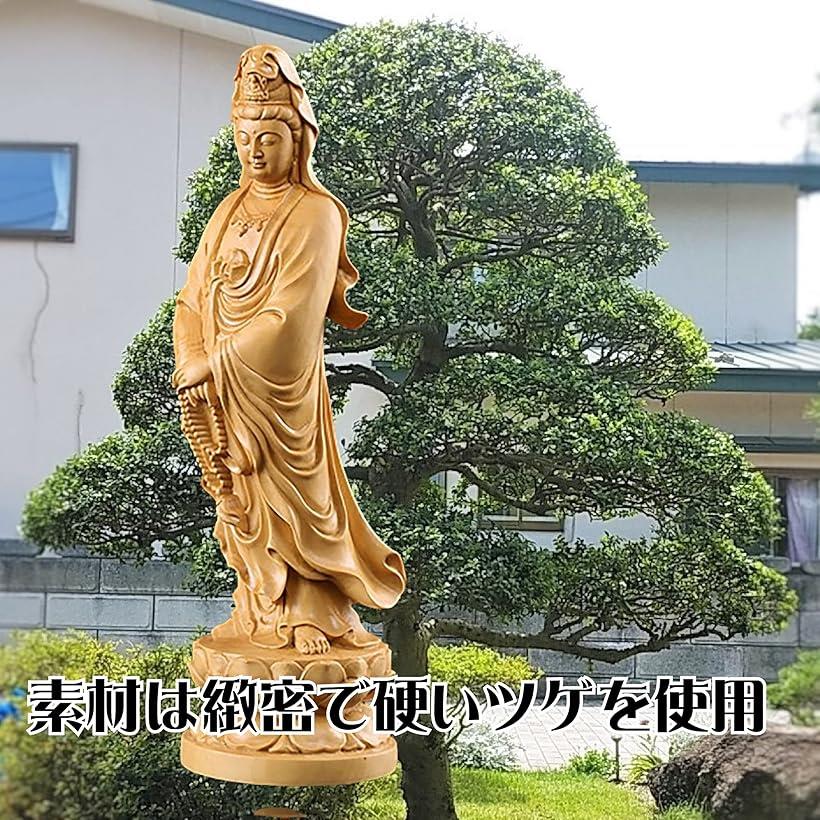楽天市場】観音木彫 仏像 木彫り 観音像 木製彫刻 ツゲ製 高級木彫り