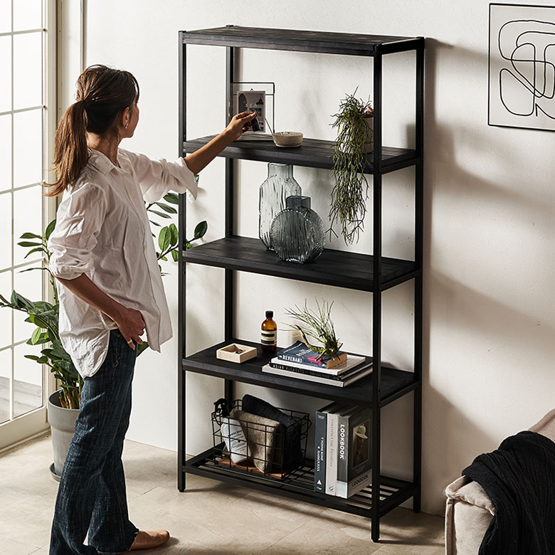 楽天市場】ラック 棚 収納棚 オープンラック 木製 5段 北欧 おしゃれ