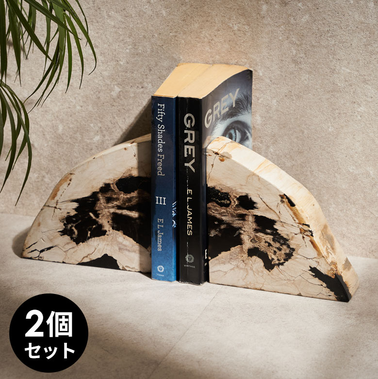 楽天市場】ブックエンド オブジェ 石 おしゃれ 置物 飾り 卓上 天然木