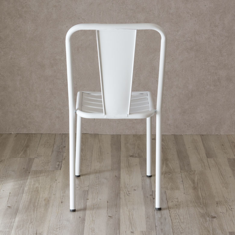 楽天市場】チェア ダイニングチェア スチール製 スタッキング 白 2脚