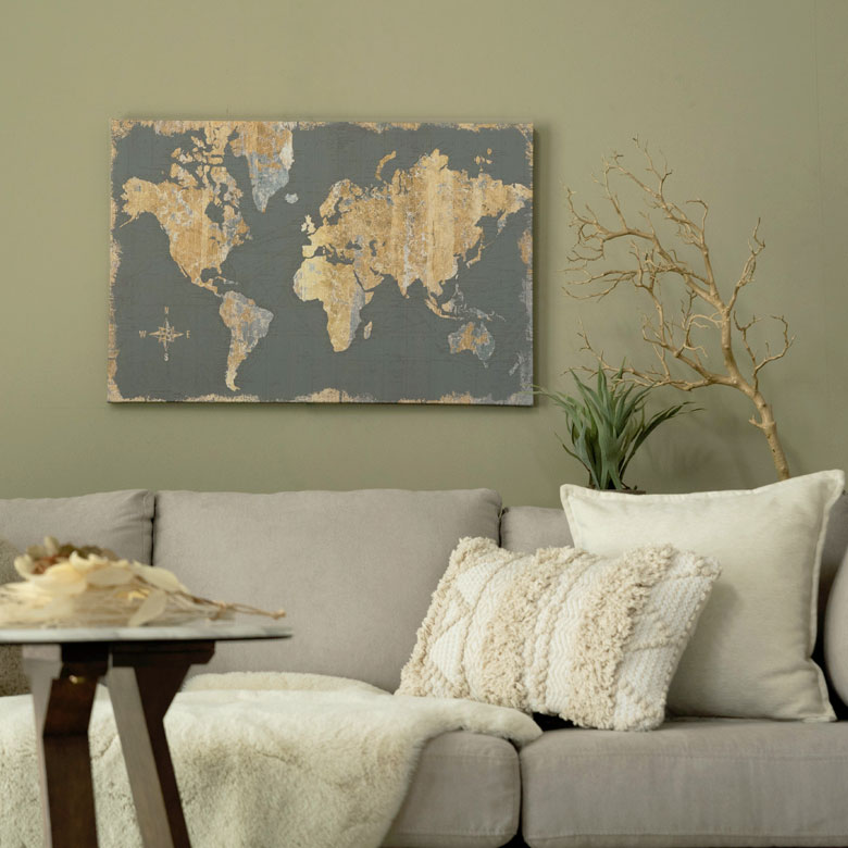 楽天市場】アートフレーム アートパネル 世界地図 アンティーク風 W