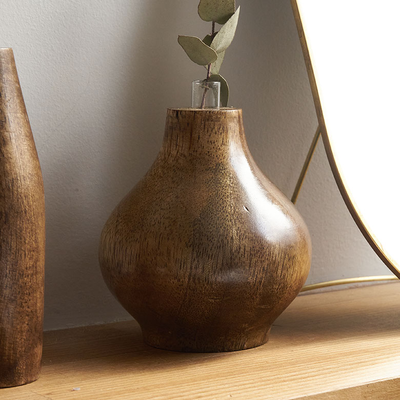 楽天市場】一輪挿し フラワーベース 木製 マンゴー ウッド 天然木