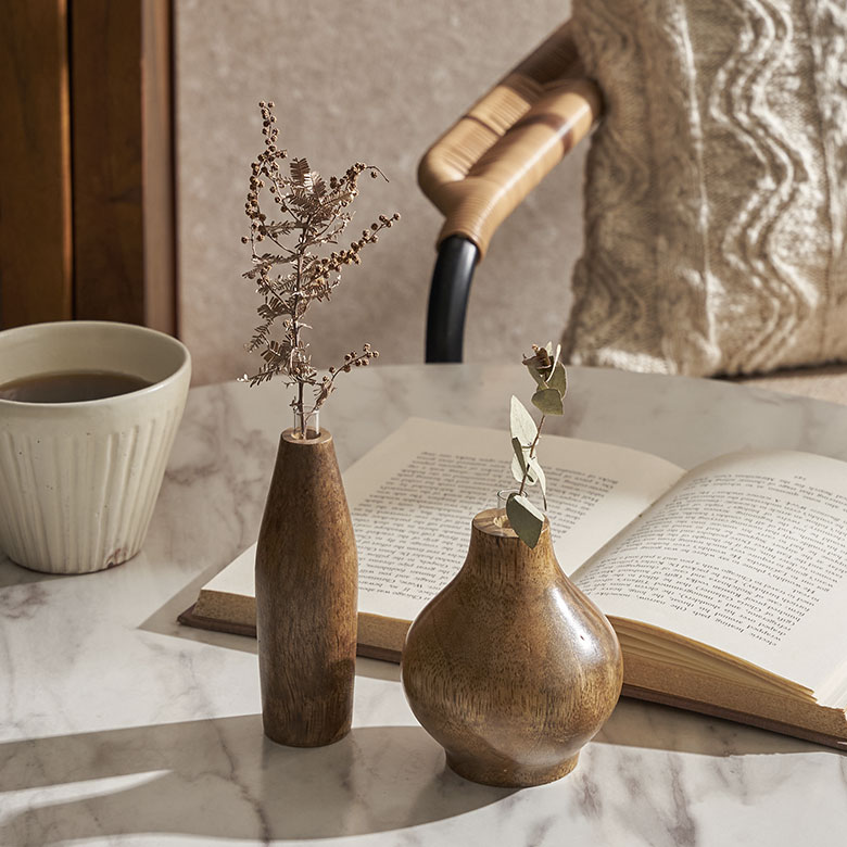 楽天市場】一輪挿し フラワーベース 木製 マンゴー ウッド 天然木