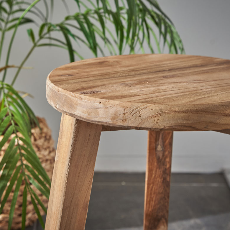 楽天市場】スツール チークウッド 天然木 木製 ショートタイプ 古材 約