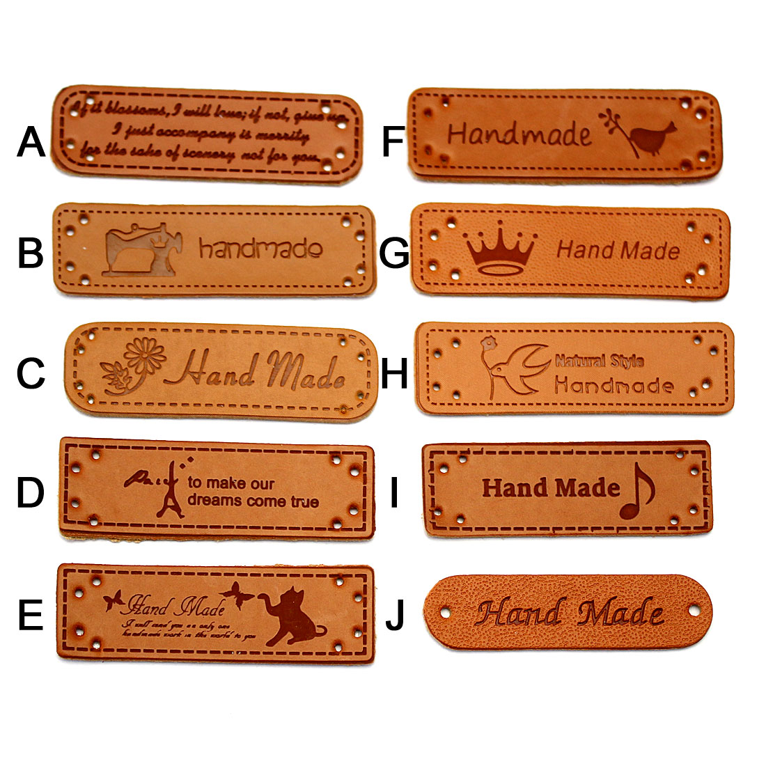 楽天市場】【5枚パック】革タグ 10タイプ （各タイプ5枚入り） sgy-8