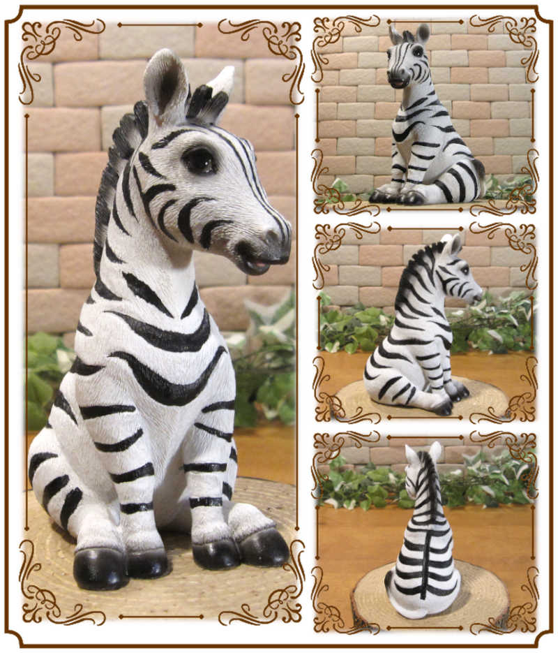 楽天市場】可愛いシマウマの置物 スイート ベビーゼブラ 動物