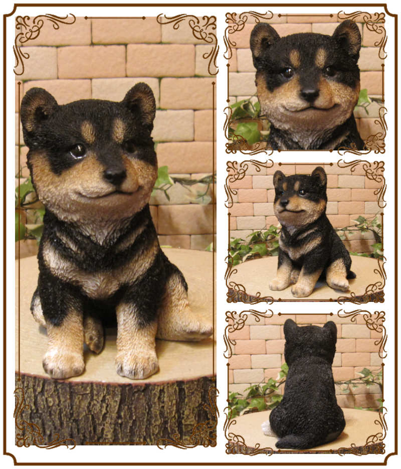 楽天市場】犬の置物 黒柴 お座り しばいぬ シバイヌ しばけん ワン